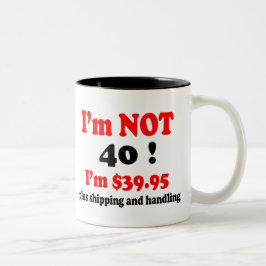 Café Em Dois Tons Caneca aniversário de 40 anos humorística