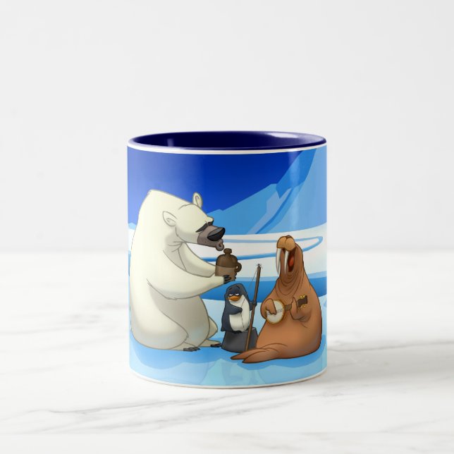 Café Em Dois Tons Caneca ártica da banda de jarro (Centro)