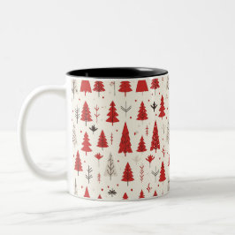 Café Em Dois Tons Caneca Árvore de Natal Festiva