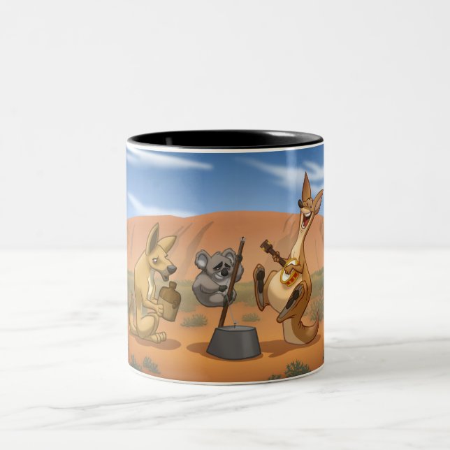 Café Em Dois Tons Caneca australiana da banda de jarro (Centro)