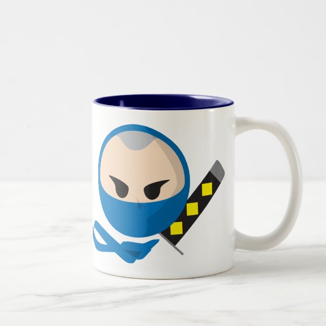 Café Em Dois Tons Caneca azul de Ninja (Direita)