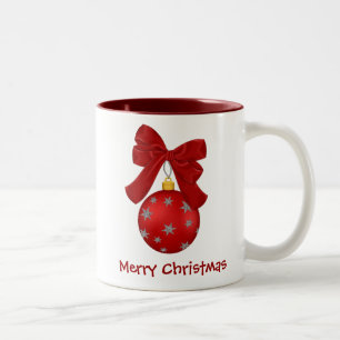 Café Em Dois Tons Caneca bonito dos enfeites de natal