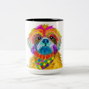 Café Em Dois Tons Caneca bonito e colorida de Shih Tzu