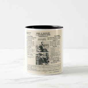 Café Em Dois Tons caneca bonnie e de clyde fbi do poster