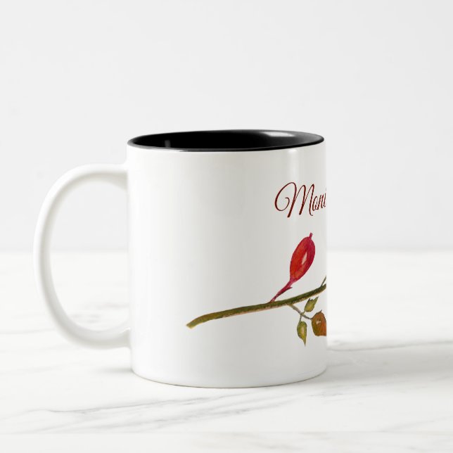 Café Em Dois Tons Caneca Botânica de Roseship Autumn (Esquerda)