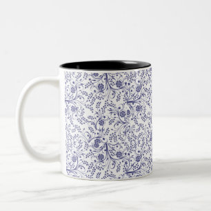 Café Em Dois Tons Caneca Branca de Elegância Botânica