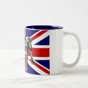 Café Em Dois Tons Caneca britânica da bandeira de Union Jack do