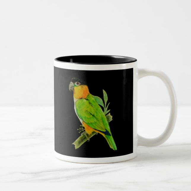 Café Em Dois Tons Caneca - Caique de cabeça negra (Direita)