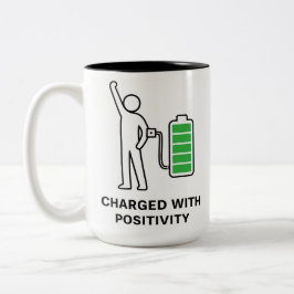 Café Em Dois Tons Caneca Carregada de Positividade ☕🔋 | Motivação D