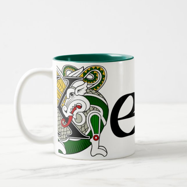 Café Em Dois Tons Caneca celta do dragão de Kelly (Esquerda)
