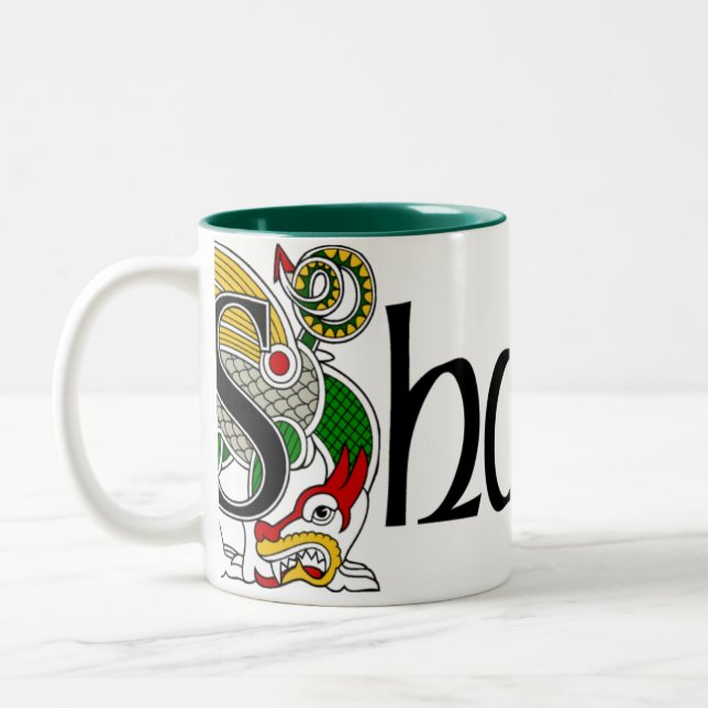 Café Em Dois Tons Caneca celta do dragão de Shanley (Esquerda)
