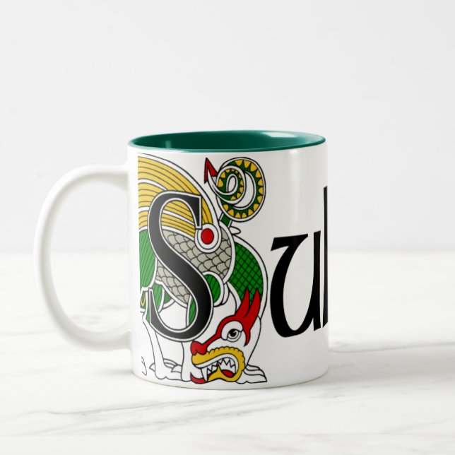 Café Em Dois Tons Caneca celta do dragão de Sullivan (Esquerda)