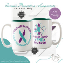 Caneca Cerâmica de Conscientização sobre Prevenção