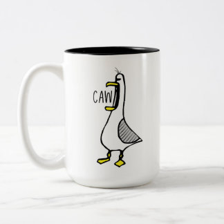 Café Em Dois Tons Caneca Cerâmica de Gaivota Engraçada CAW