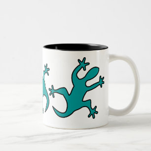 Café Em Dois Tons caneca cerâmica de lagarto verde de duas cores