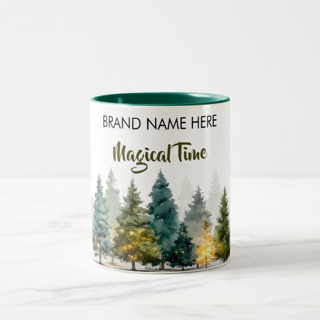 Café Em Dois Tons Caneca Charme de Natal • Adicione o Nome da Sua Ma (Centro)