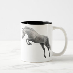 Café Em Dois Tons Caneca cinzenta de salto do cavalo