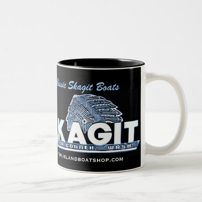 Café Em Dois Tons Caneca clássica dos barcos de Skagit (Direita)