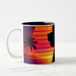 Café Em Dois Tons Caneca Cockapoo - Presente Retro para Amantes de C