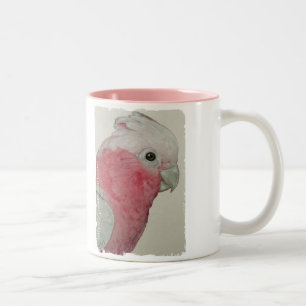 Café Em Dois Tons Caneca - Cockatoo cor-de-rosa de Breasted