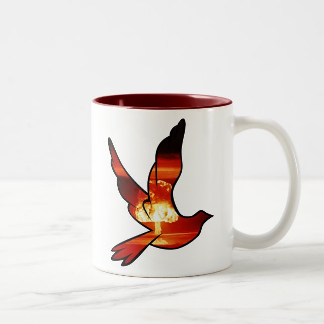 Café Em Dois Tons Caneca Cogumelo de Nuvem Atômica Pombo (Direita)