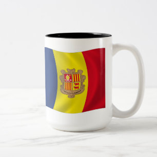 Café Em Dois Tons Caneca com a Bandeira de Andorra