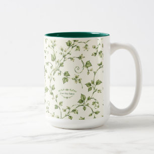 Café Em Dois Tons Caneca com Acento de Videira Verde