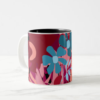 Café Em Dois Tons caneca com características de flor