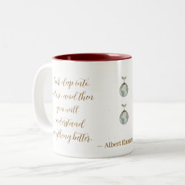 Café Em Dois Tons Caneca com Citação de Einstein: Olhe Profundamente