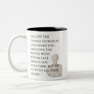 Café Em Dois Tons Caneca com Citação de Marco Aurélio