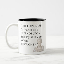 Café Em Dois Tons Caneca com Citação de Marco Aurélio