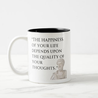 Café Em Dois Tons Caneca com Citação de Marco Aurélio