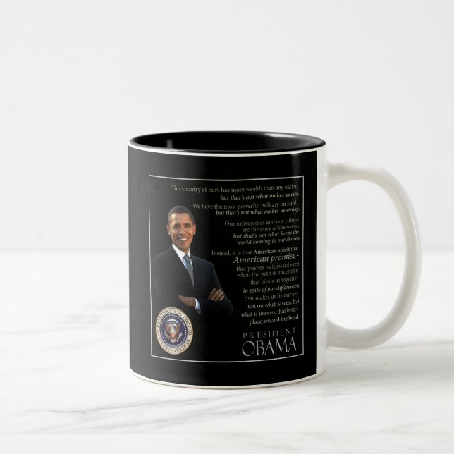Café Em Dois Tons Caneca com Citação de Obama - 6 de 6 (Direita)