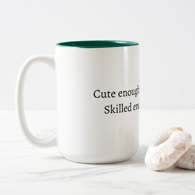 Café Em Dois Tons Caneca com citação engraçada de Enfermeira (Com Donut)