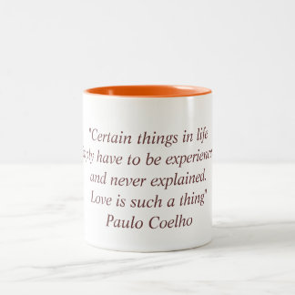 Café Em Dois Tons Caneca com citações de Paulo Coelho