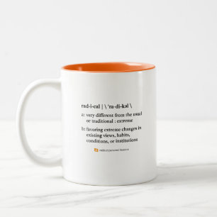 Café Em Dois Tons Caneca com Definição de Radical Canhoto