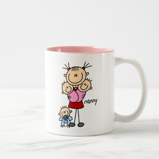 Café Em Dois Tons Caneca com desenho de babá (Direita)