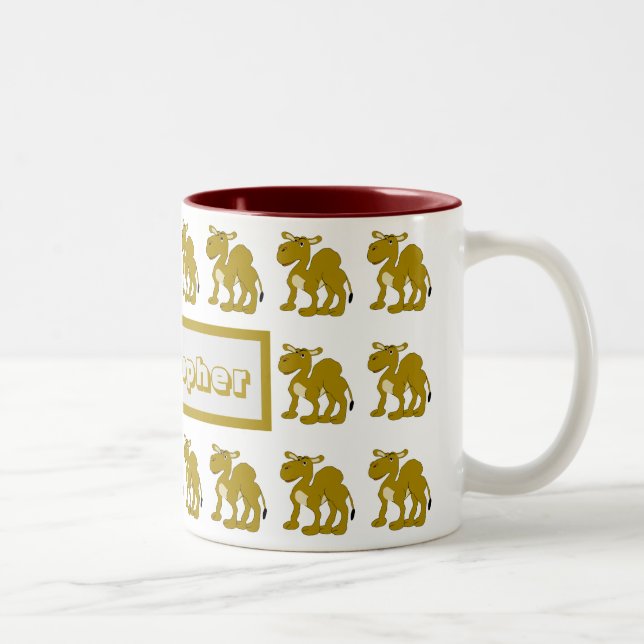 Café Em Dois Tons Caneca com Design de Camelo Dromedário (Direita)
