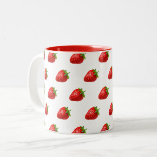 Café Em Dois Tons Caneca com Estampa de Morango