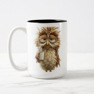 Café Em Dois Tons Caneca com Ilustração de Coruja Fofa | Ave Adoráve
