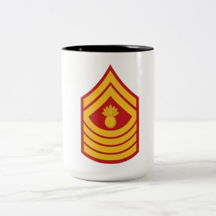 Café Em Dois Tons Caneca com Insígnia de Graduação de Primeiro-Sarge