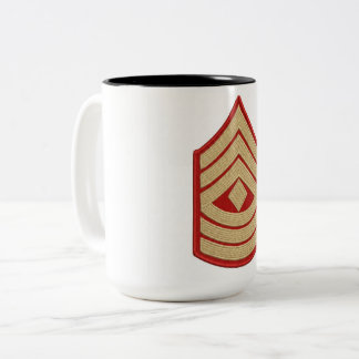 Café Em Dois Tons Caneca com Insígnia de Graduação de Sargento-Mor d