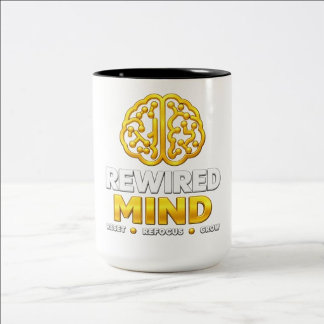 Café Em Dois Tons Caneca com Logo da Mente Reconectada - Caneca de C