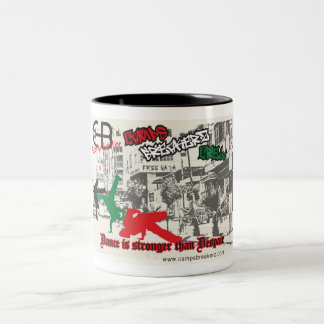 Café Em Dois Tons Caneca com os trabalhos de arte projetados por