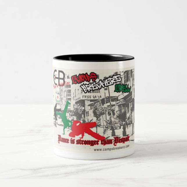 Café Em Dois Tons Caneca com os trabalhos de arte projetados por (Centro)