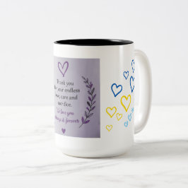 Café Em Dois Tons Caneca com Padrão de Coração para o Dia das Mães