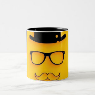 Café Em Dois Tons Caneca com padrão de figura de palito preta   Mini