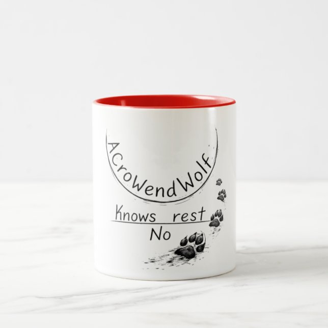 Café Em Dois Tons Caneca com Pegada de Pata de Lobo de Conscientizaç (Centro)