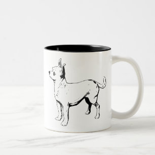 Café Em Dois Tons Caneca com Retrato Realista de Chihuahua