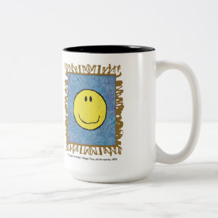 Café Em Dois Tons caneca com rosto feliz de van gogh